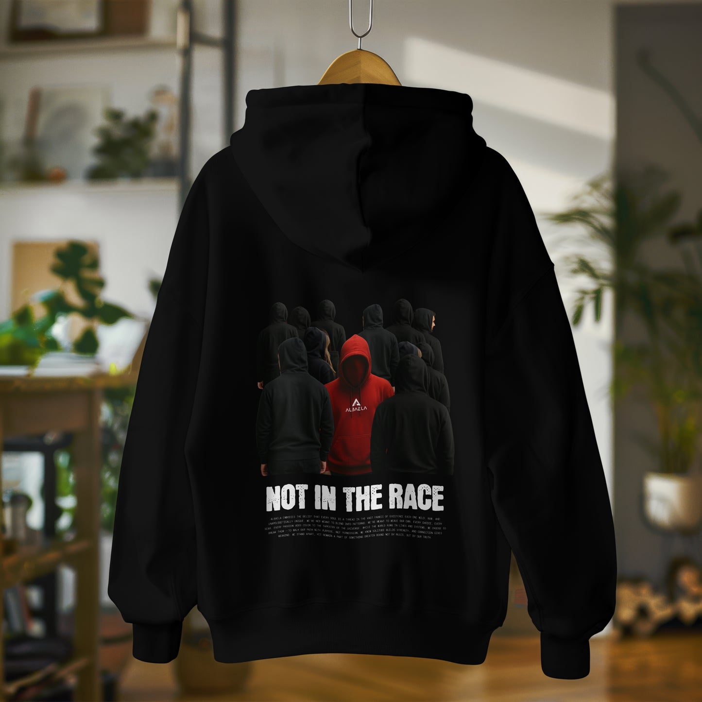 ALBAELA Oversized “Not In The Race” Hoodie
