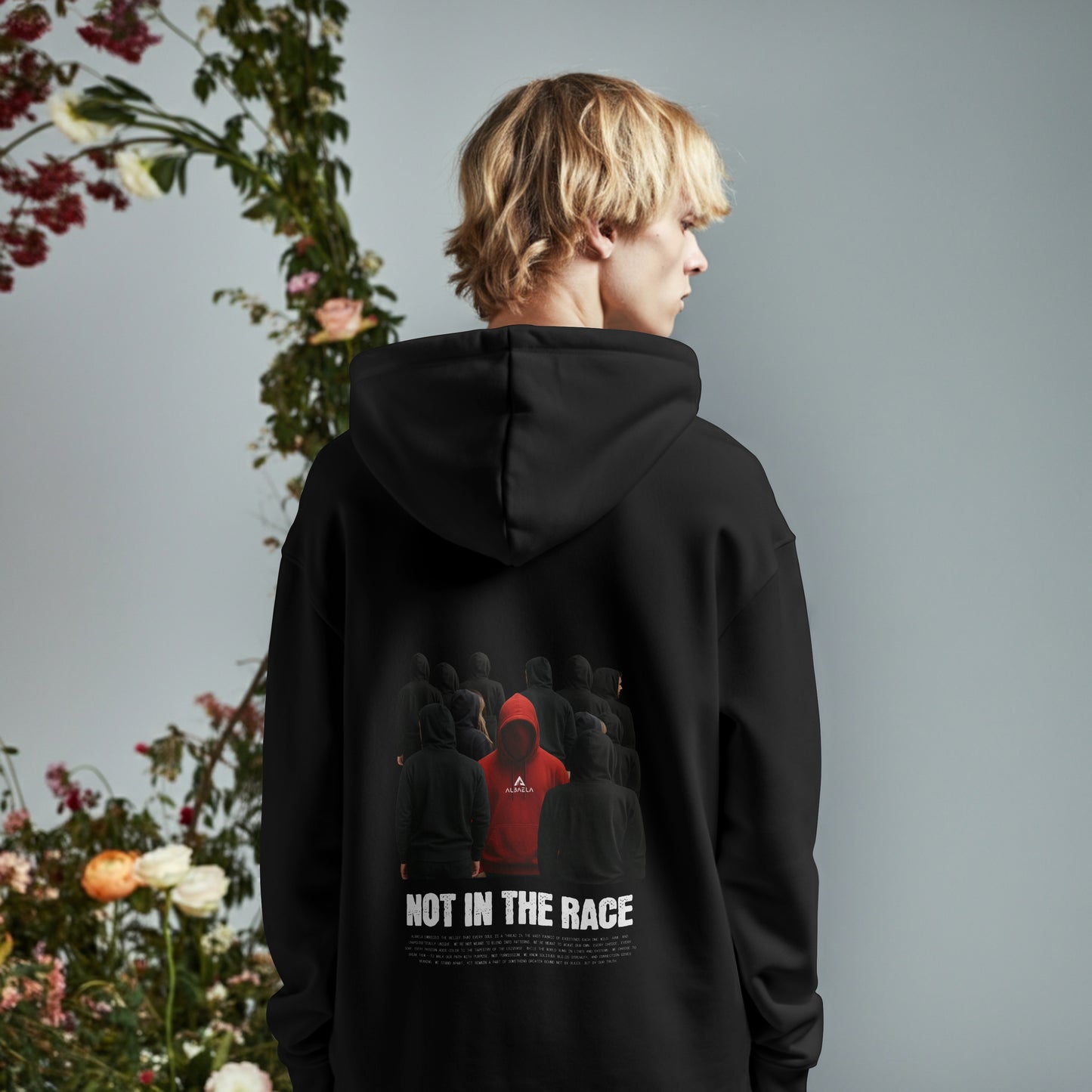 ALBAELA Oversized “Not In The Race” Hoodie